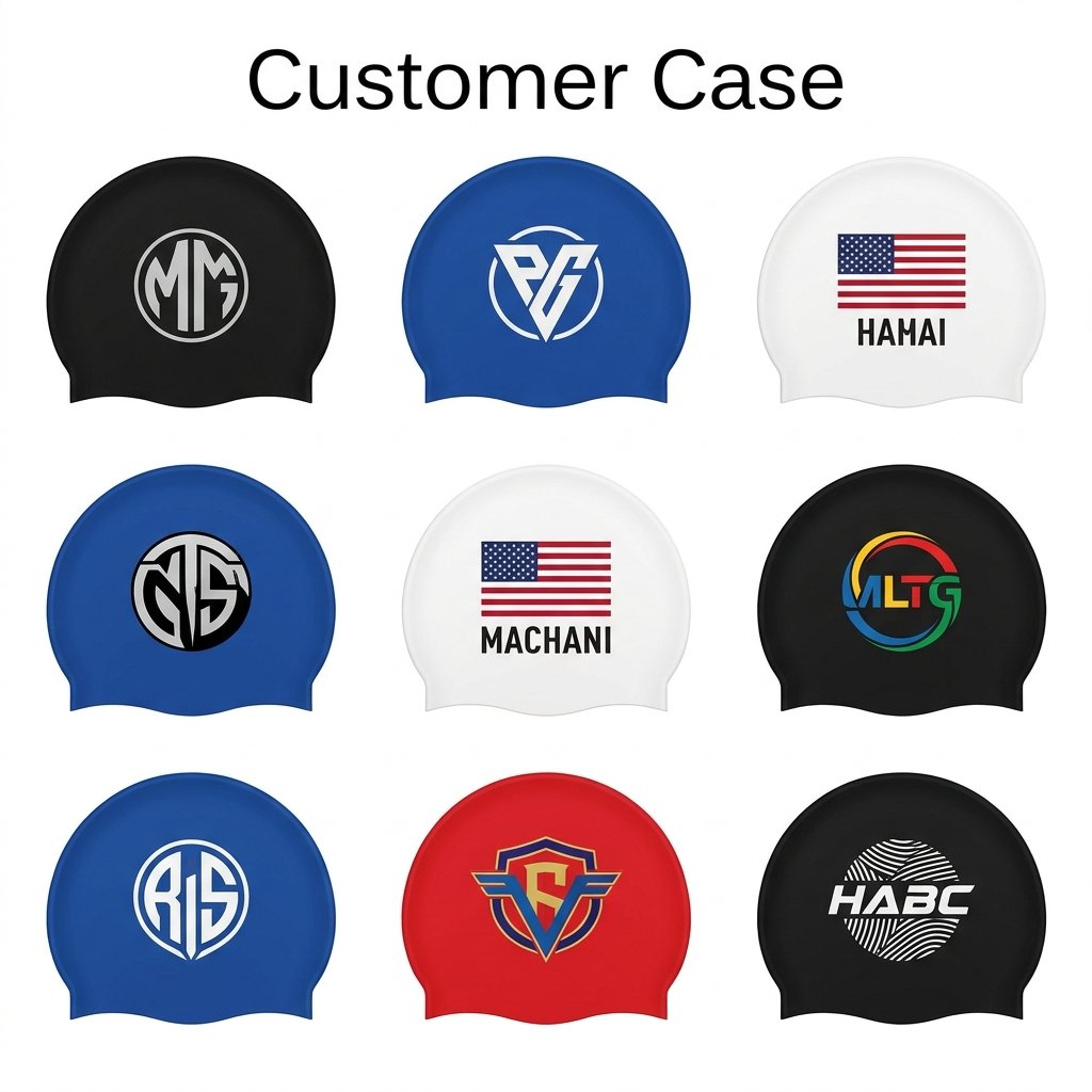eel custom swim caps customer case